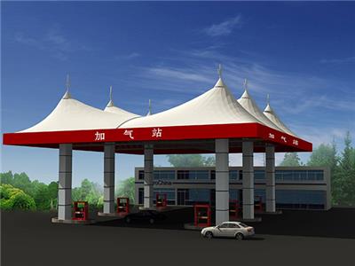 加油站膜结构设计，荆门膜结构加油站顶棚安装公司