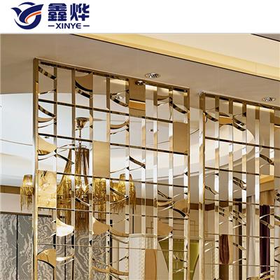 新中式别墅客厅不锈钢屏风 现代简约不锈钢屏风定制