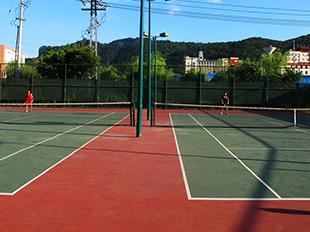 山东菏泽承接运动球场地面建设橡胶网球场翻新