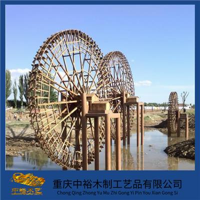 四川省达州市景观水车防腐木凉亭生产定制厂家