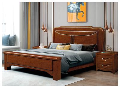 厂家直销批发零售 实木床橡木床婚床储物床家具