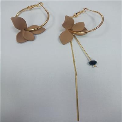 镶钻花朵耳环代加工材料 合金耳钩 来图定制