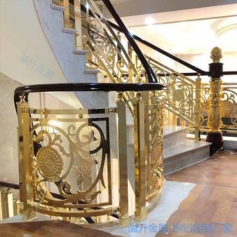 东方市酒店别墅安装的铜楼梯有看头