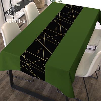 RNHS瑞年 厂家直销欧式长方形台布简约印花餐桌布PVC防水桌布