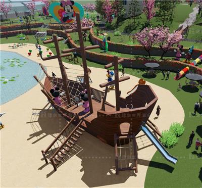 景区创意主题乐园儿童游乐设施滑梯秋千攀爬网架设备定制