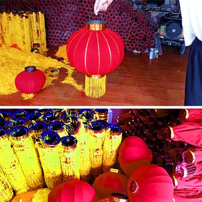 新年装饰红灯笼植绒灯笼加工厂家批发零售基地