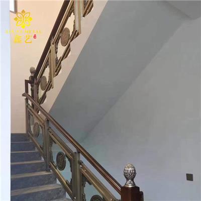 别墅典型旋转楼梯-北京KTV铝艺浮雕楼梯护栏厂家-服务至上