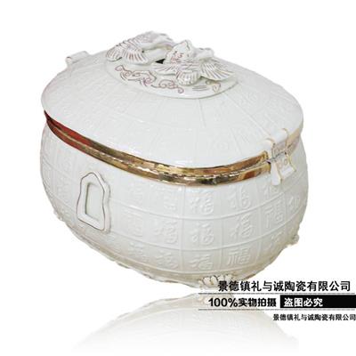 景德镇陶瓷骨灰盒 男用女款陶瓷保护罩
