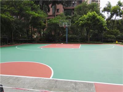 篮球场彩色水泥地坪 禅城球场地坪材料厂家