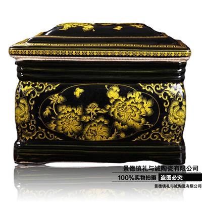 陶瓷骨灰盒金玉满堂 男女款式寿盒 棺材殡葬用品