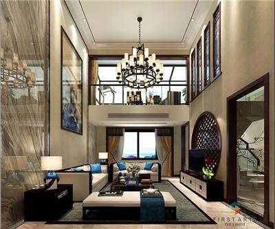 武汉高端复式室内设计装修公司承接玄关设计客厅装修