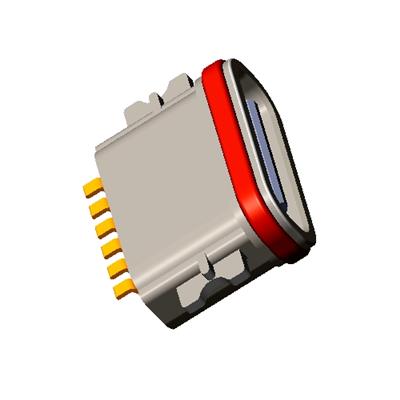 UCX-039C1A USB TYPE-C F 6P SMT 沉板中心高0.80mm WATERPROOF IPX8