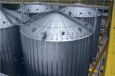 1000吨小麦仓 镀锌钢板仓 锥底出料 全自动电控系统 节省人工