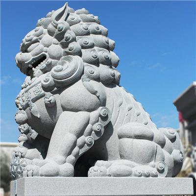供应石雕港币狮 银行门口摆放石狮子 石雕坐狮雕刻