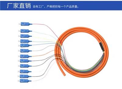 LC/SC/FC 12芯束状尾纤OM3万兆多模光纤跳线ODF熔纤盘电信级定制