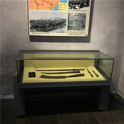 海南党史馆玻璃展示柜红外报警平柜定制厂家