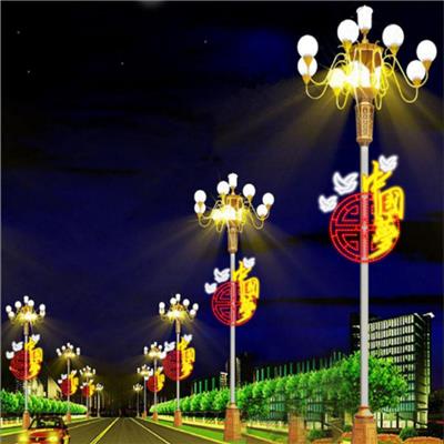 LED路灯杆造型灯 雄狮威武灯杆造型装饰 中国结