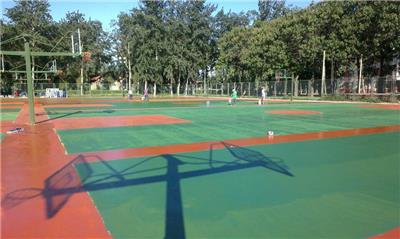 深圳学校塑胶体育篮球场施工 硅PU篮球场施工