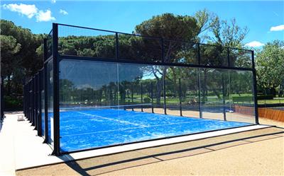 全透明玻璃板式网球场馆护栏围网围栏设备生产工厂
