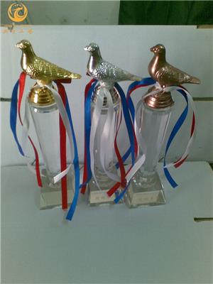 水晶信鸽奖杯，赛鸽比赛品，信鸽活动奖品，特比环公里赛奖杯