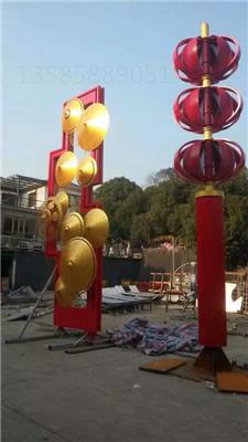 邢台旅游区文化不锈钢灯笼雕塑 小型金属伞摆件