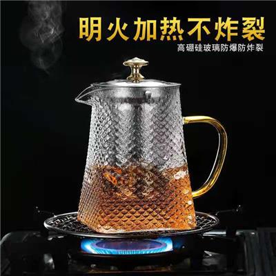 龙鳞壶 耐热高硼硅玻璃茶壶生产厂家