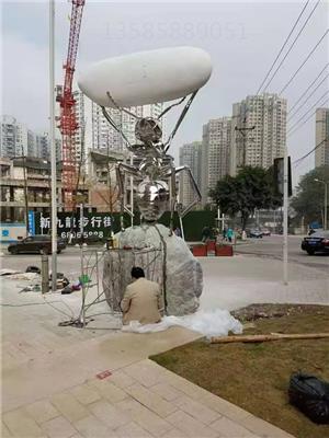丽江城市环境艺术雕塑 不锈钢蚂蚁搬石头雕塑摆件