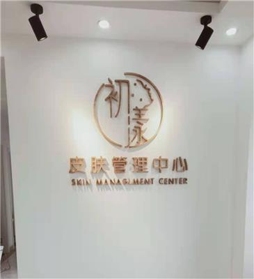 阳江公司前台logo墙制作_金属发光字