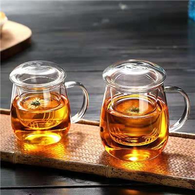 圆趣杯 耐高温高硼硅玻璃材质办公茶具茶杯厂家供应