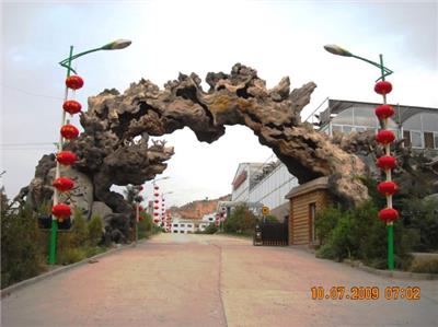 假树大门设计施工 农业园大门 锦州假树大门型号