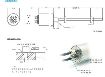 礠致伸缩位移传感器16R-125mm 电流，电压