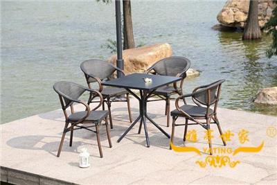 铝合金网布椅仿竹节椅休闲咖啡椅 雅亭YT-220美式餐桌餐椅