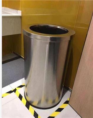 不锈钢垃圾桶酒店大堂立式翻盖垃圾桶圆形座地果皮桶大号港式带内桶