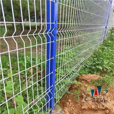 工厂围栏 三道折弯防护网 浸塑铁丝网围栏 厂区护栏网
