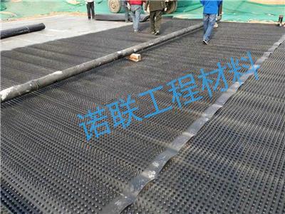 厂家HDPE凹凸排 水板卷材排 水板车库**板底层防 水屋顶花园H30mm1500g