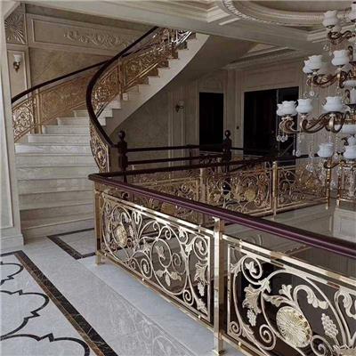 欧式铜楼梯价格 雕刻铜艺楼梯栏杆应用范围