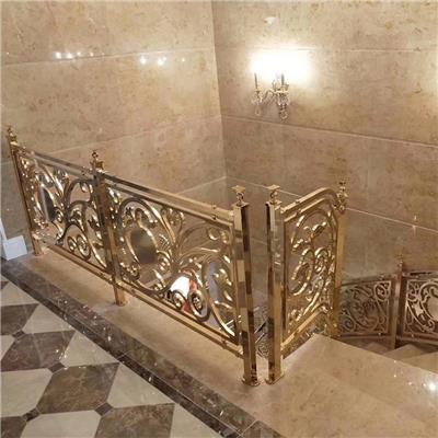 金色铜艺楼梯栏杆热门推荐值得土豪选择的款式
