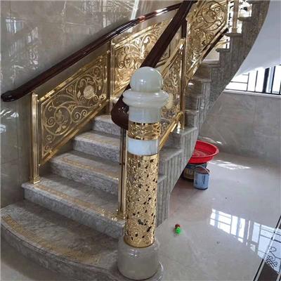 新中式铜楼梯栏杆定做 高颜值的外观令人惊呆