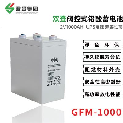 双登GFM-1000 2V1000AH 阀控密封式铅酸蓄电池 免维护UPS不间断电源 通讯基站/太阳能路灯