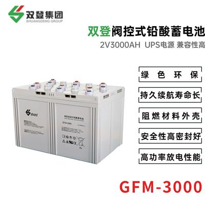 双登GFM-3000 2V3000AH 铅酸免维护蓄电池 电力持久 UPS电源**