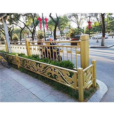 北京黄金护栏**政公路马路装饰栏铝莲花片金色栅栏高端室外护栏