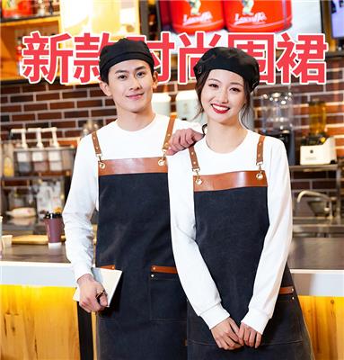 2021咖啡厅服务员工作服定做厂家定制广西碧仁服饰