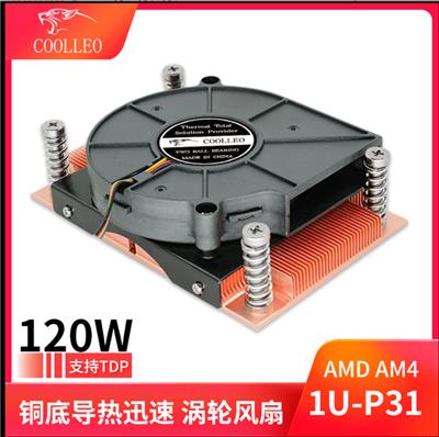 coolleo酷里奥+AMD AM4 1U-P31+风冷散热器抽风式涡轮风扇