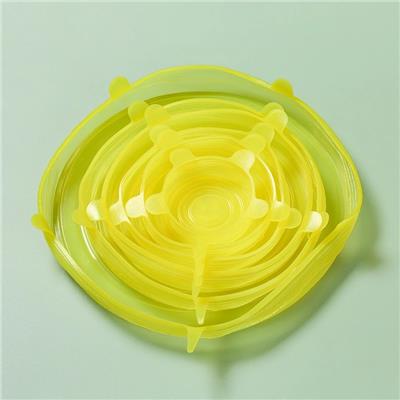 食品级硅胶保鲜盖 厨房家用圆形六件套保鲜膜 创意可拉伸保鲜盖子