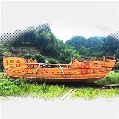 千年舟木船厂设计定制12米郑和宝船 仿古木船 景观木船 标志木船 包安装