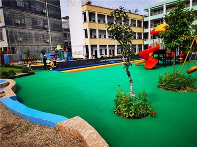 廉江幼儿园彩色地板施工 防滑耐磨 设计施工