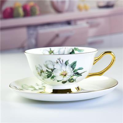 厂家批发创意骨瓷礼品茶具套装 陶瓷咖啡杯碟礼品 可印制画面