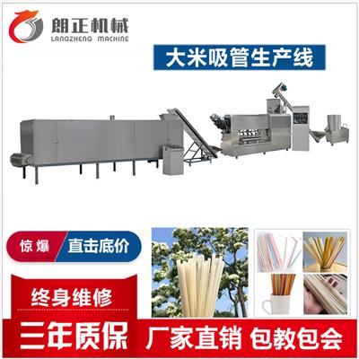 生产厂家-大米吸管设备-膨化食用大米吸管生产线
