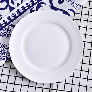 达美瓷业厂家批发骨质瓷8寸平盘 唐山陶瓷餐具圆盘子 可印画面