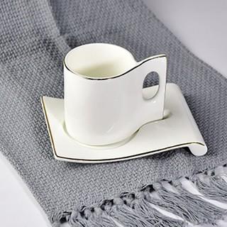 达美瓷业厂家批发陶瓷咖啡杯 创意骨质瓷金边杯碟 定制礼品咖啡具套装